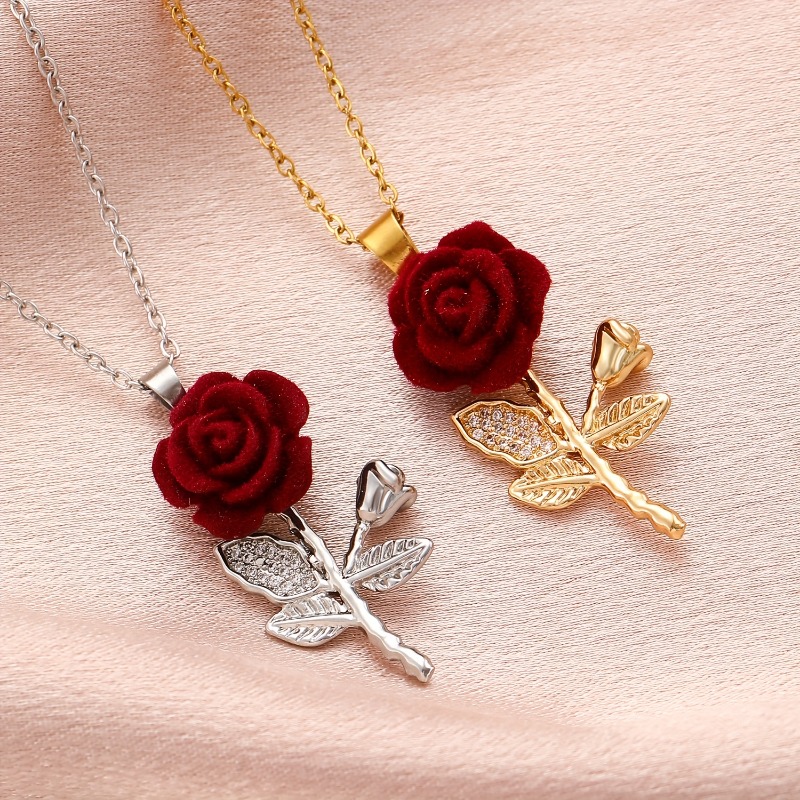 Sophisticated Ladies' Necklace Featuring a Rose Pendant